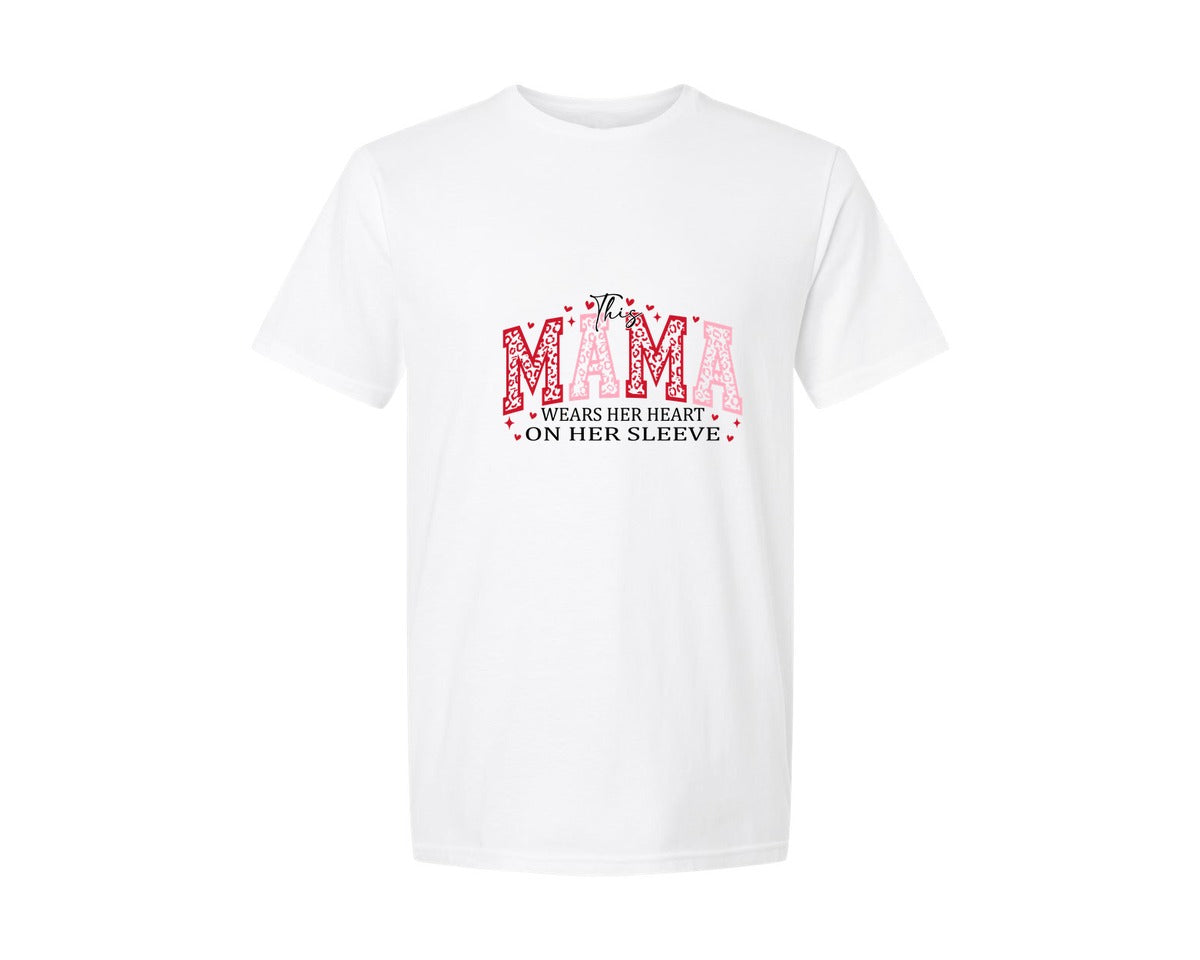 brand:Generic|color:White|Valentine Mama Coquette Mama Graphic T-Shirt