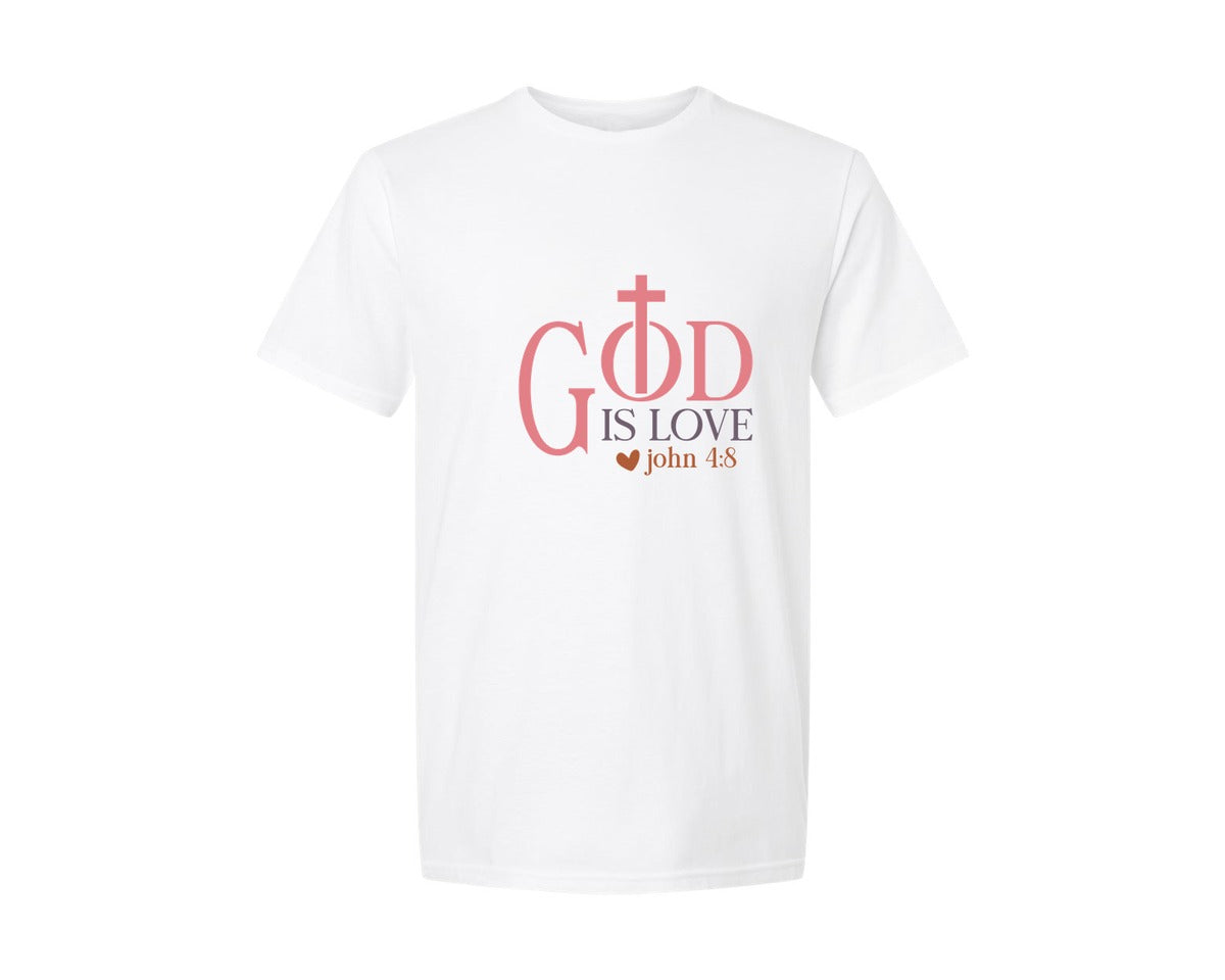 brand:Generic|color:White|God Is Love 1 John 48 Graphic T-Shirt