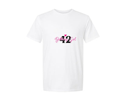 brand:Generic|color:White|42 Birthday Girl 2 Graphic T-Shirt