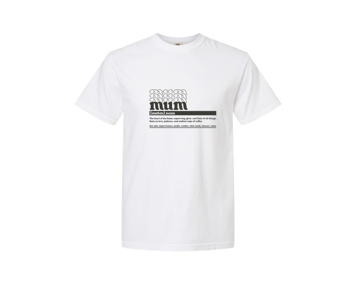 brand:Comfort Colors|color:White|Mother Mum Funny Definition Graphic T-Shirt