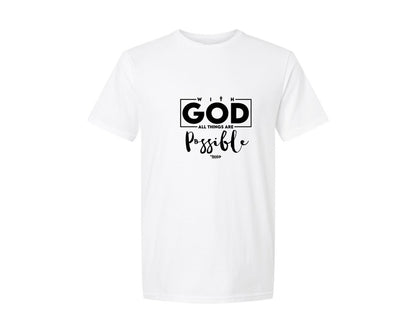 brand:Generic|color:White|With God All Things Are Possible 39 Graphic T-Shirt
