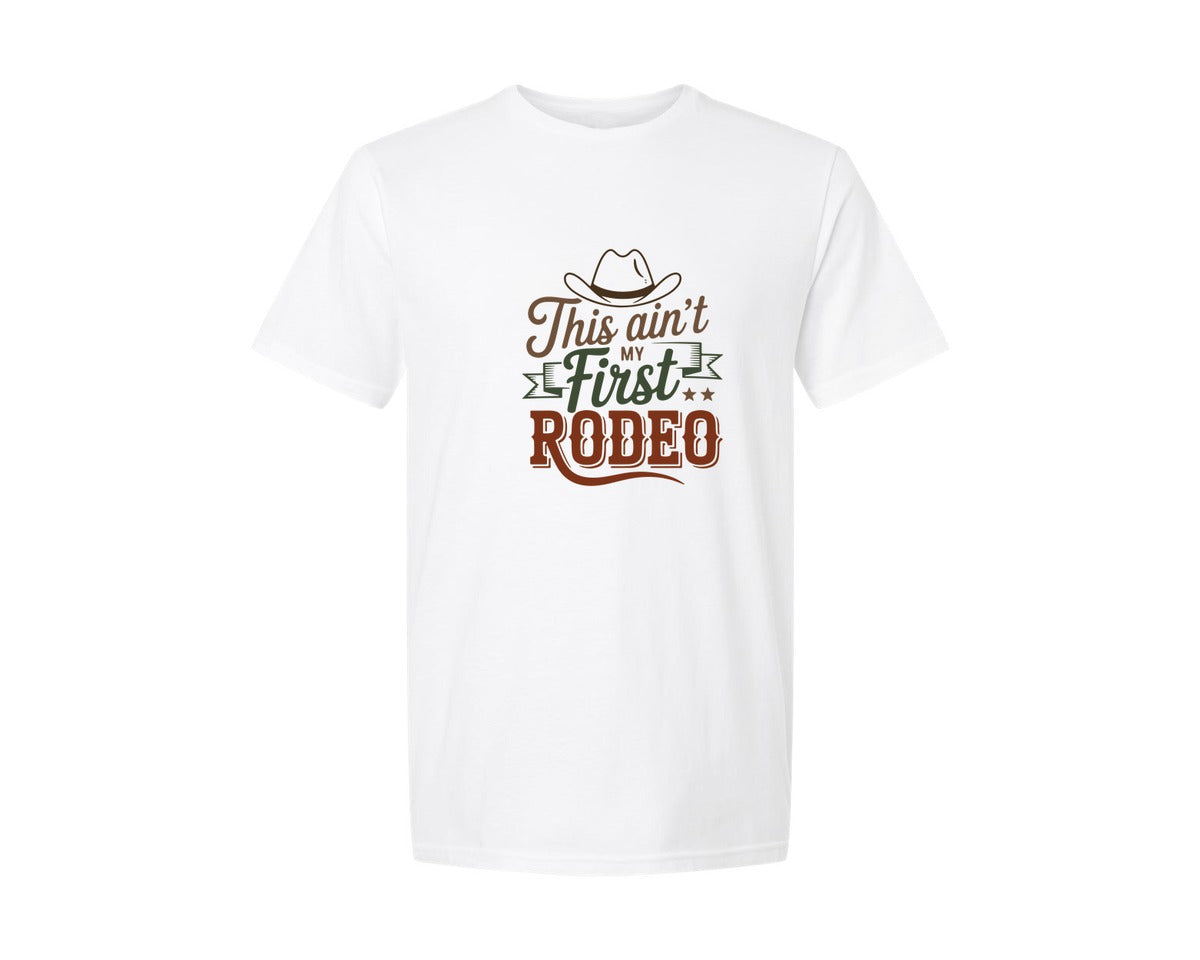 brand:Generic|color:White|This Aint My First Trail Ride Graphic T-Shirt