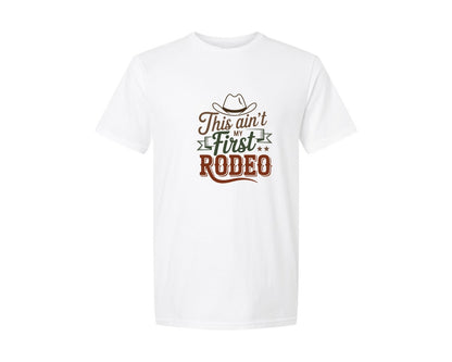 brand:Generic|color:White|This Aint My First Trail Ride Graphic T-Shirt