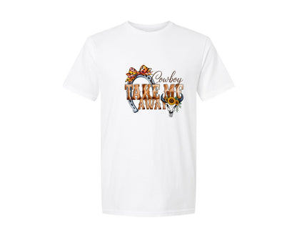 brand:Generic|color:White|Cowboy Take Me Away Graphic T-Shirt