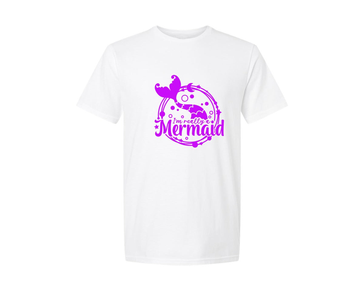 brand:Generic|color:White|Im Really A Mermaid 9 Graphic T-Shirt