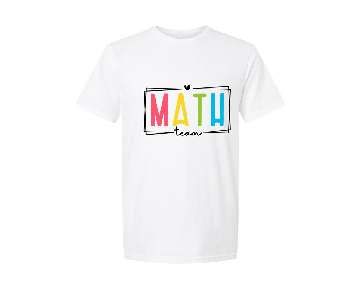 brand:Generic|color:White|Math Teacher Math Team Squad Shirt Graphic T-Shirt