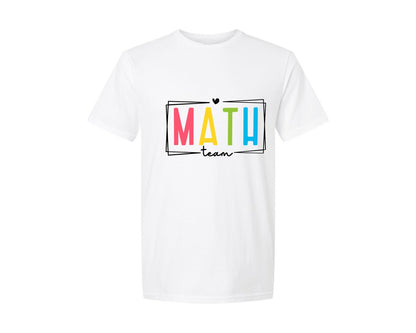 brand:Generic|color:White|Math Teacher Math Team Squad Shirt Graphic T-Shirt
