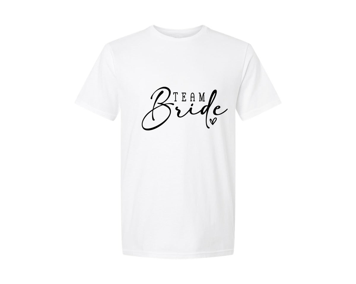 brand:Generic|color:White|Team Bride Bridal Party Graphic T-Shirt