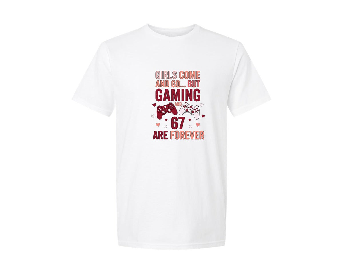 brand:Generic|color:White|Funny Valentine Gaming Graphic T-Shirt