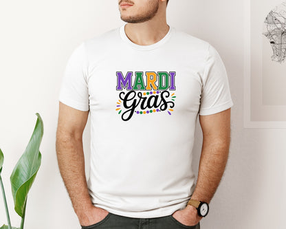 brand:Bella Canvas|color:White|Mardi Gras Mardi Gras Shirt 2 Graphic T-Shirt