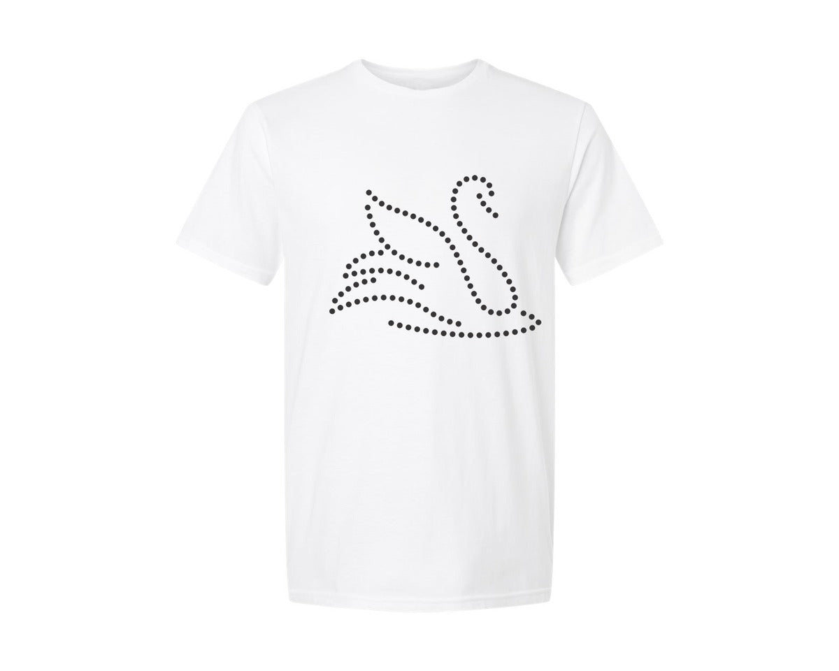 brand:Generic|color:White|Rhinestone Template Design Swan Graphic T-Shirt