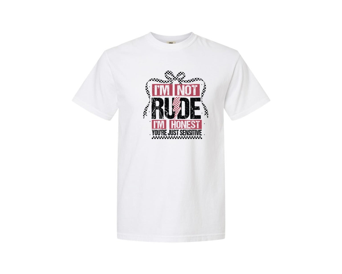 brand:Comfort Colors|color:White|Im Not Rude Snarky Sarcastic 2 Graphic T-Shirt