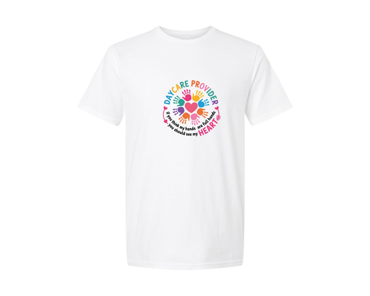 brand:Generic|color:White|Daycare Provider Childcare Worker Graphic T-Shirt