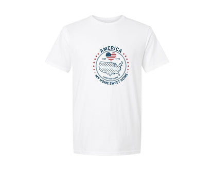 brand:Generic|color:White|America Land That I Love My Home Usa Graphic T-Shirt