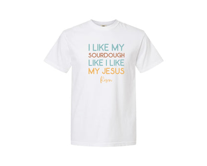 brand:Comfort Colors|color:White|Sourdough T Shirt Graphic T-Shirt