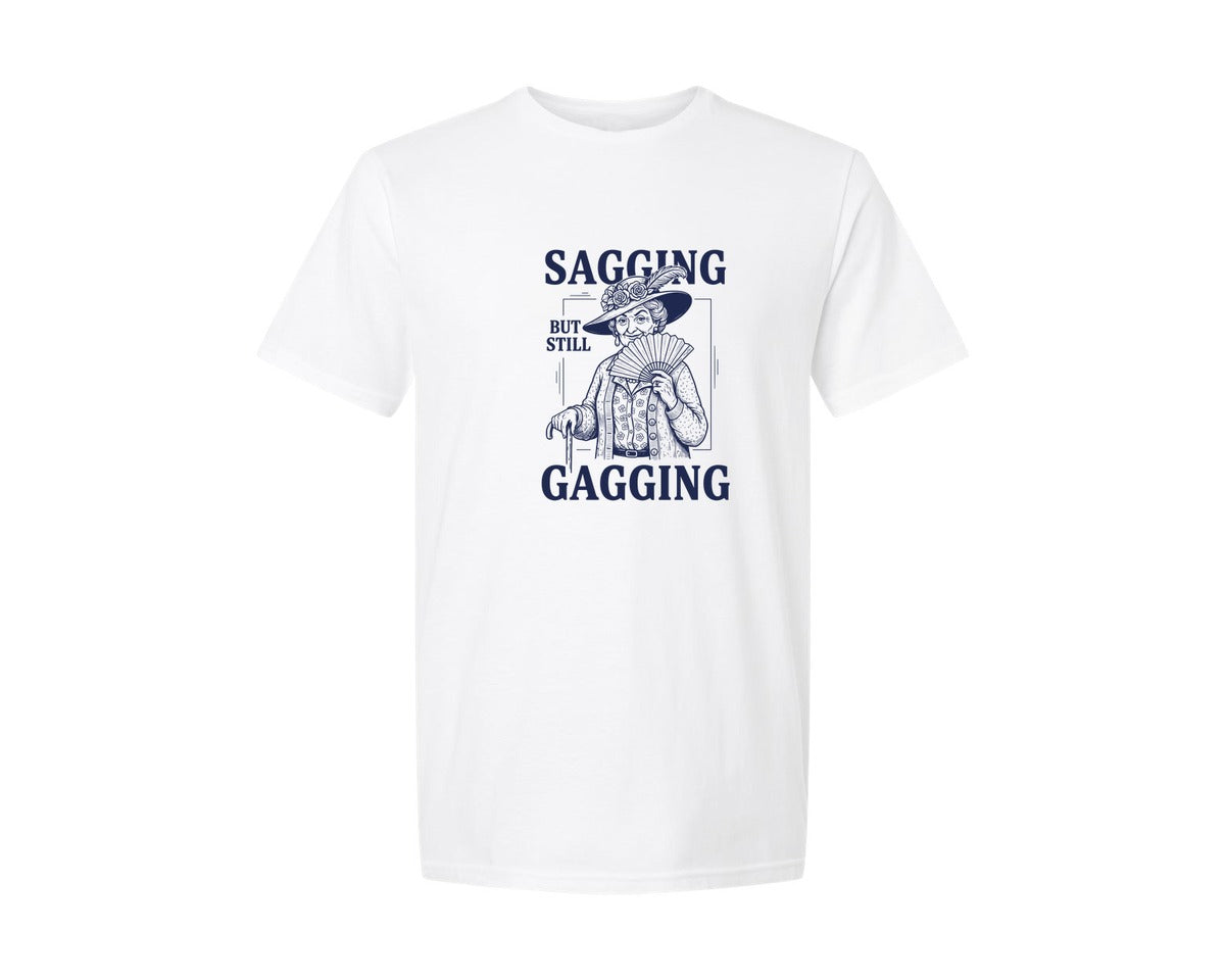 brand:Generic|color:White|Sagging But Still Gagging Graphic T-Shirt