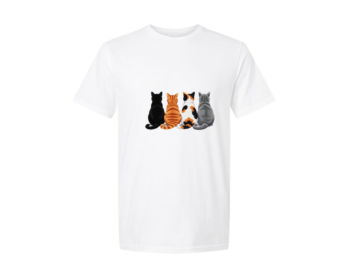 brand:Generic|color:White|Cute Yarn Cat Shirt Design Graphic T-Shirt