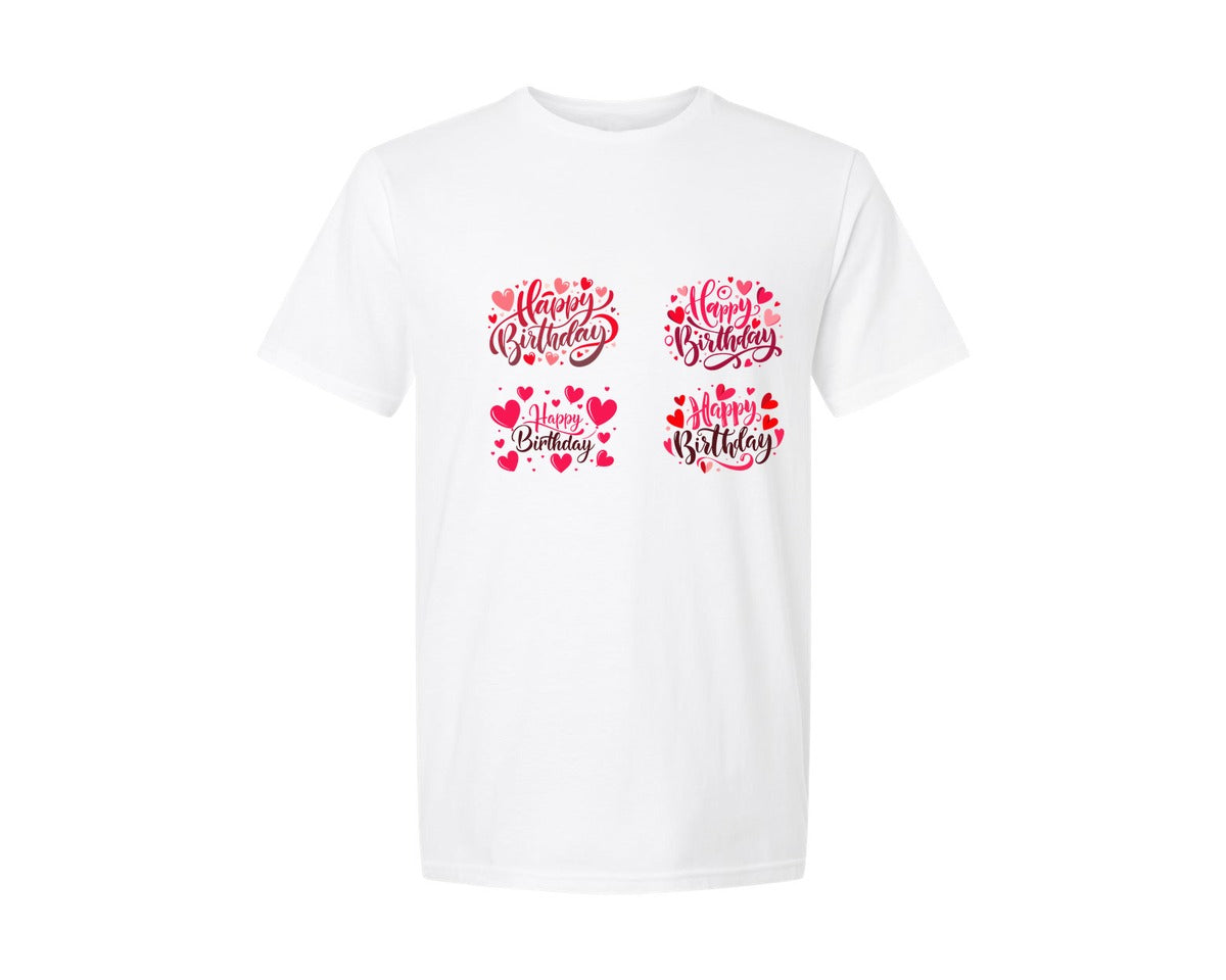 brand:Generic|color:White|Happy Birthday Typography T Shirt Design 7 Graphic T-Shirt