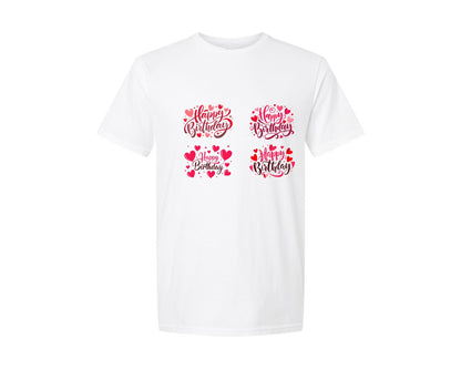 brand:Generic|color:White|Happy Birthday Typography T Shirt Design 7 Graphic T-Shirt