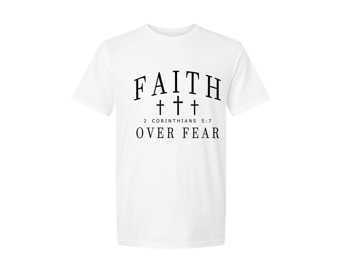 brand:Generic|color:White|Faith Over Fear Verse Graphic T-Shirt
