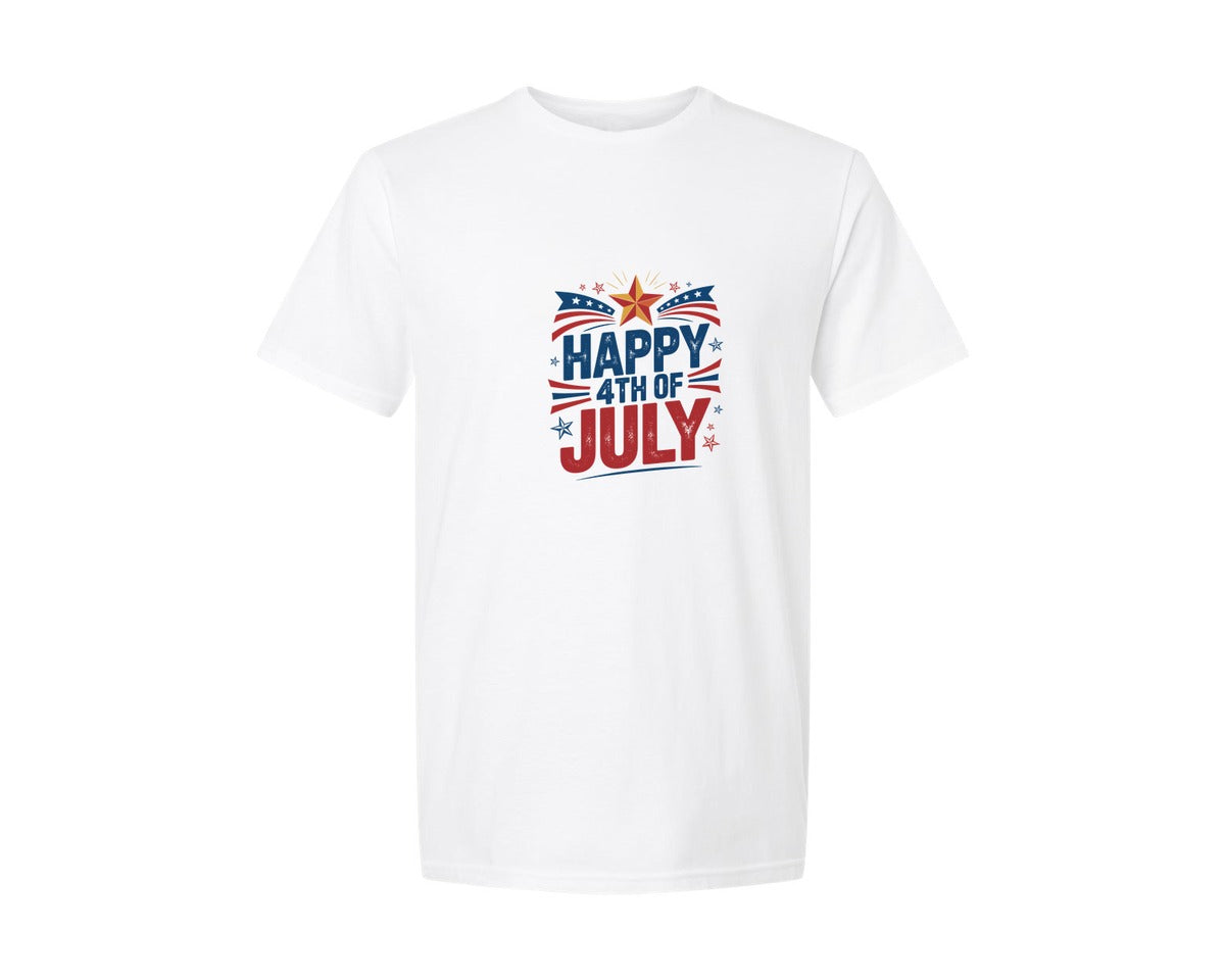 brand:Generic|color:White|Retro Happy 4Th Of July Star Graphic Graphic T-Shirt
