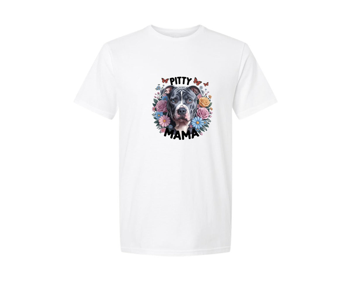 brand:Generic|color:White|Pitty Mama Cute Pitbull Dog 2 Graphic T-Shirt