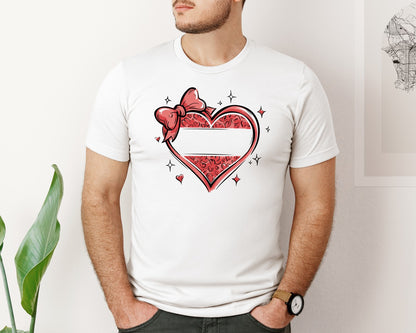 brand:Bella Canvas|color:White|Coquette Heart Split Monogram Graphic T-Shirt