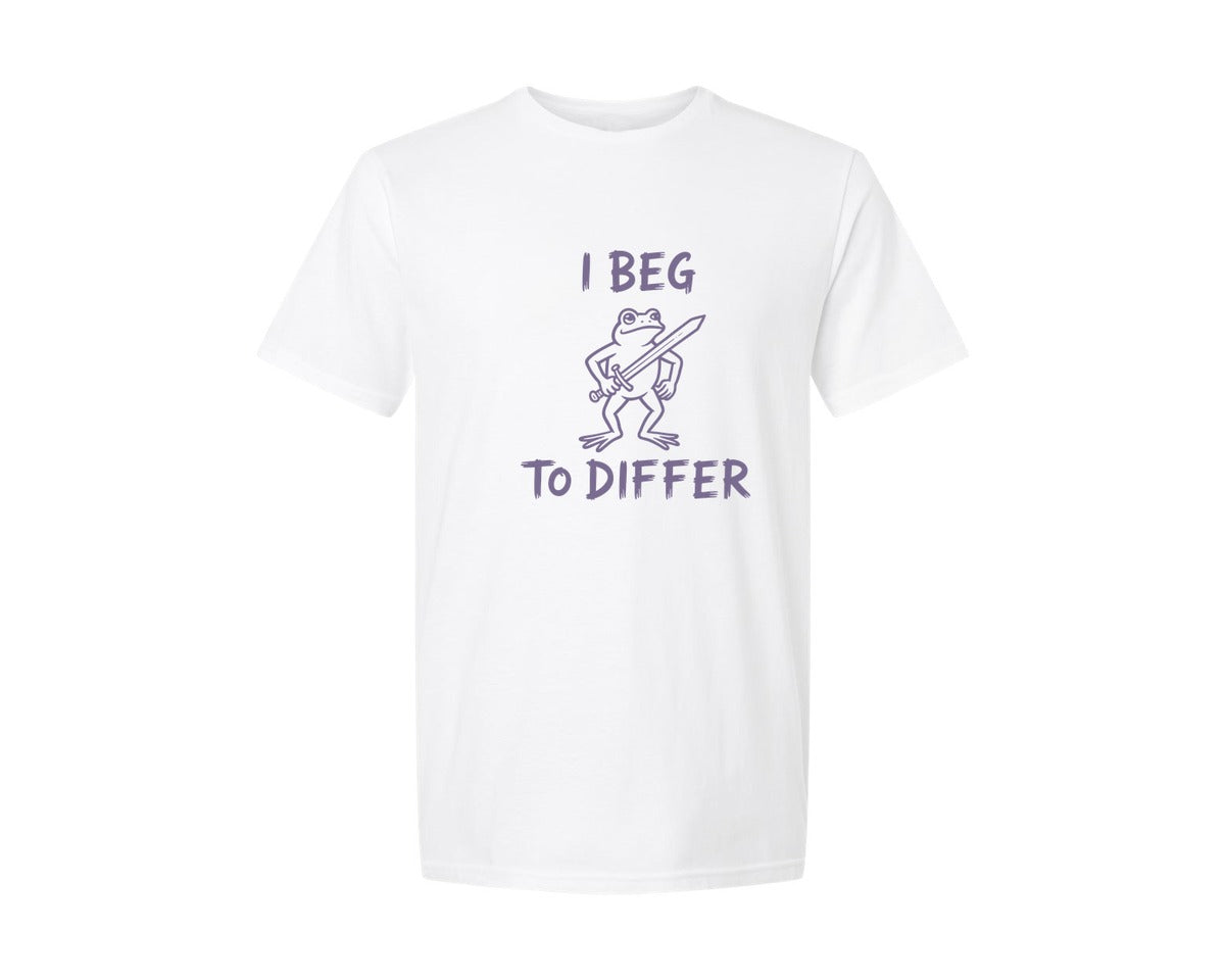 brand:Generic|color:White|I Beg To Differ Shirt Frog Graphic T-Shirt