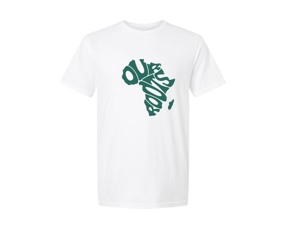 brand:Generic|color:White|Africa Map Word Art Our Roosts Graphic T-Shirt