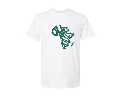 brand:Generic|color:White|Africa Map Word Art Our Roosts Graphic T-Shirt