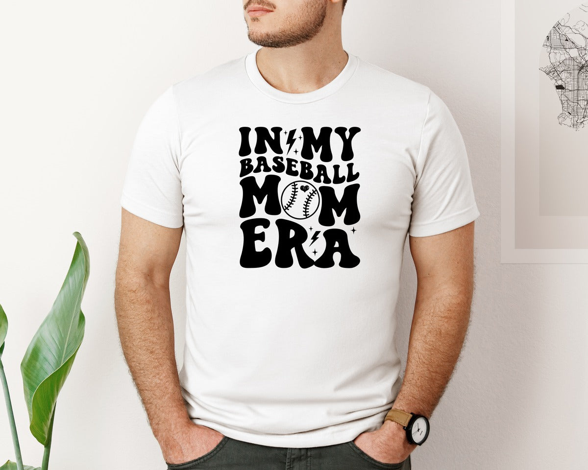 brand:Bella Canvas|color:White|Retro Sports Mom In My Mom Era Graphic T-Shirt
