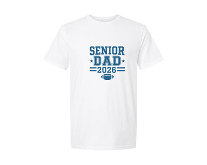 brand:Generic|color:White|Senior Dad 2026 Football Pride Graphic T-Shirt