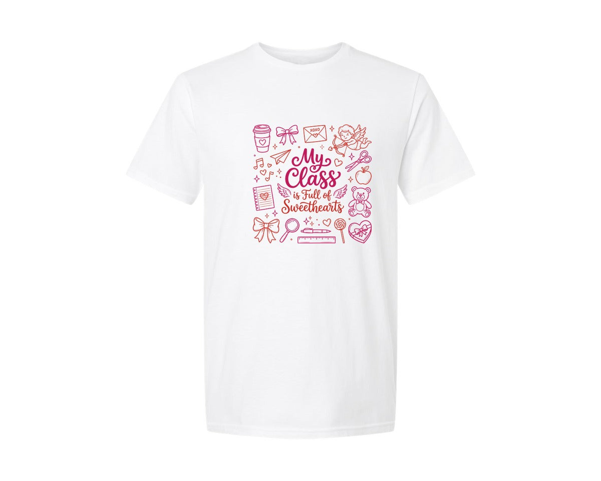 brand:Generic|color:White|Coquette Teacher Valentine Classroom Graphic T-Shirt