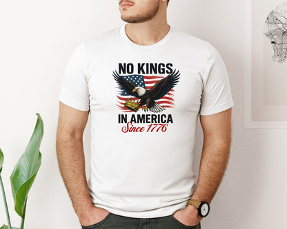 brand:Bella Canvas|color:White|No Kings In America Since 1776 4Th July 3 Graphic T-Shirt