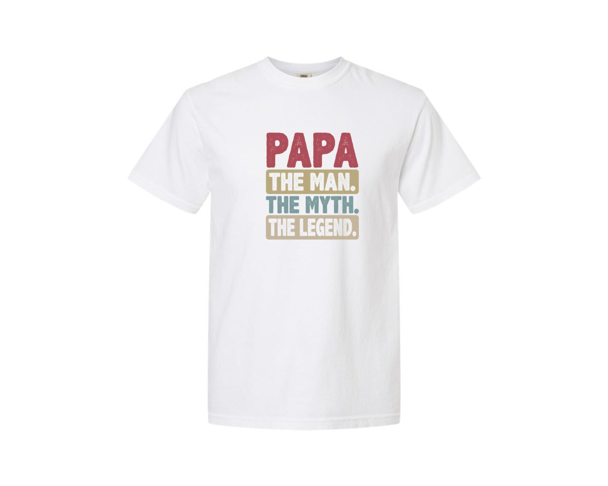 brand:Comfort Colors|color:White|Papa Shirt Father Shirt Graphic T-Shirt