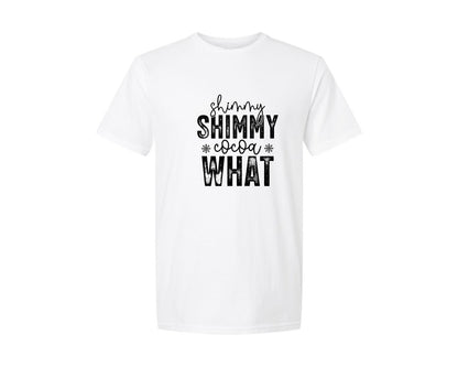 brand:Generic|color:White|Shimmy Cocoa What Christmas Graphic T-Shirt