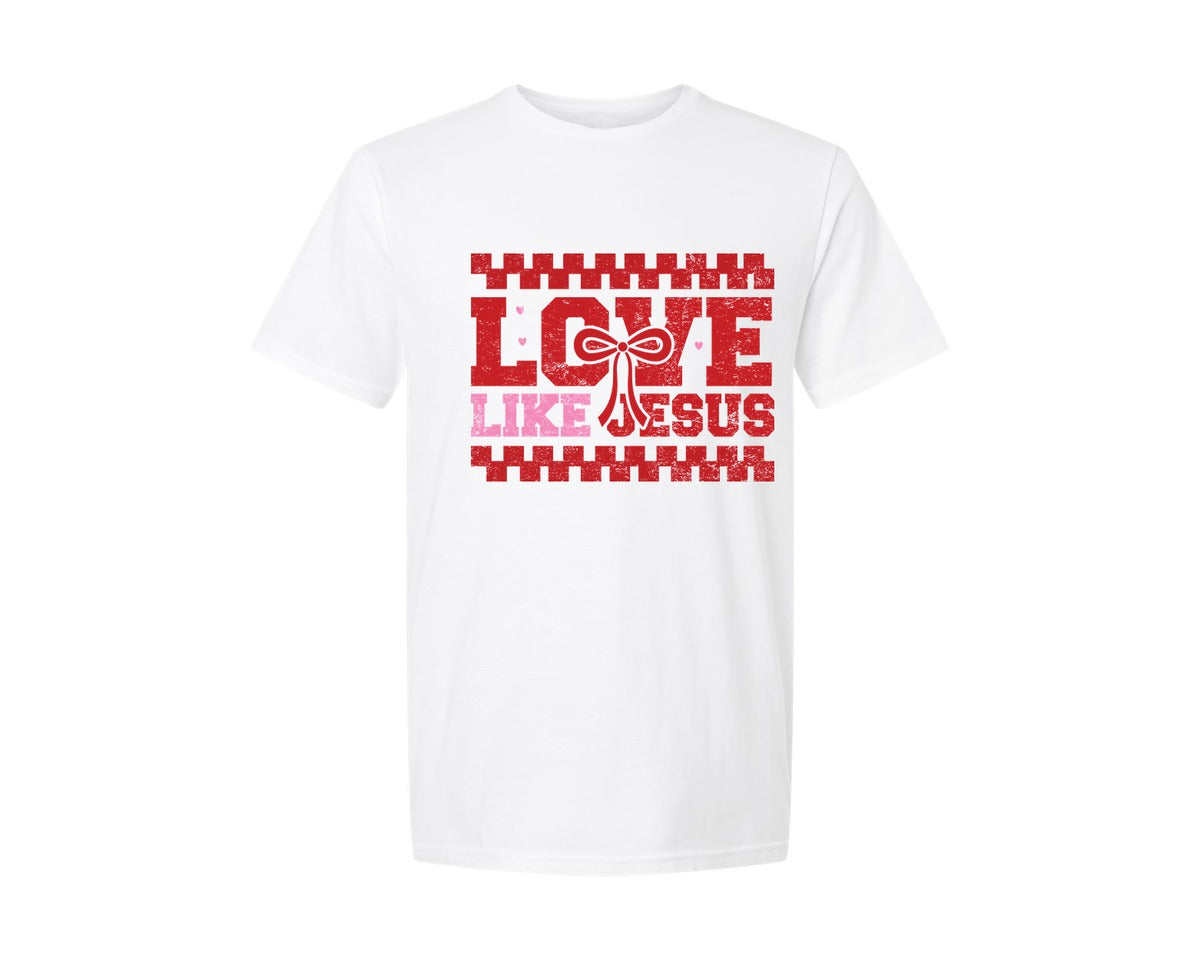 brand:Generic|color:White|Love Like Jesus Christian Valentine 14 Graphic T-Shirt