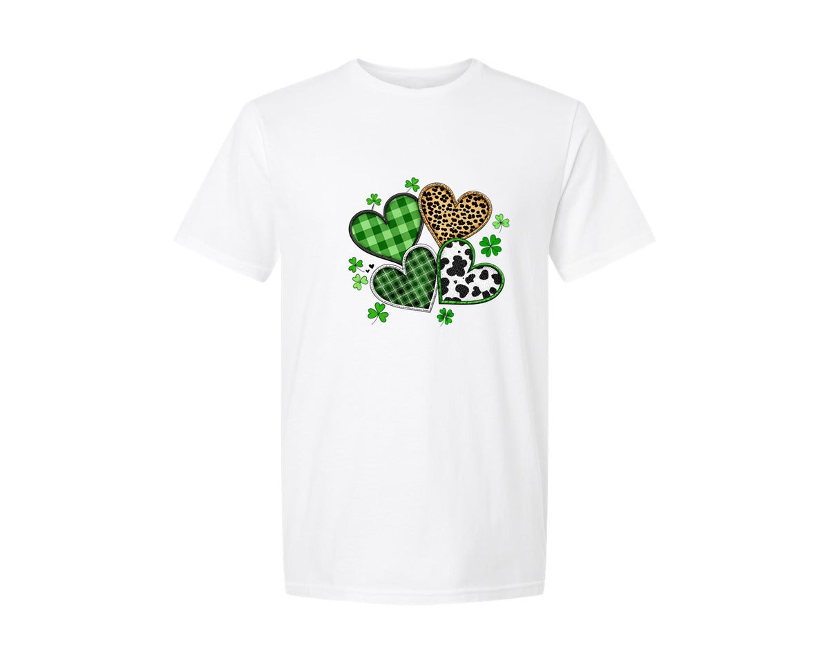 brand:Generic|color:White|St Patricks Day Heart Tshirt Design Graphic T-Shirt