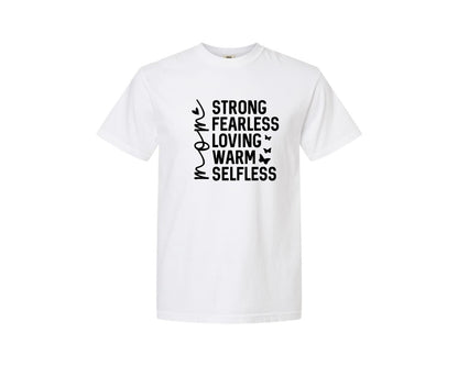 brand:Comfort Colors|color:White|Strong Fearless Loving Warm Selfless Graphic T-Shirt