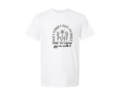 brand:Generic|color:White|You Are Worth It Self Care Svgpositive Graphic T-Shirt