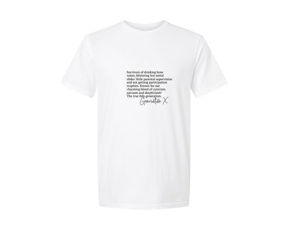 brand:Generic|color:White|Gen X Raised On Hose Water Neglect 15 Graphic T-Shirt