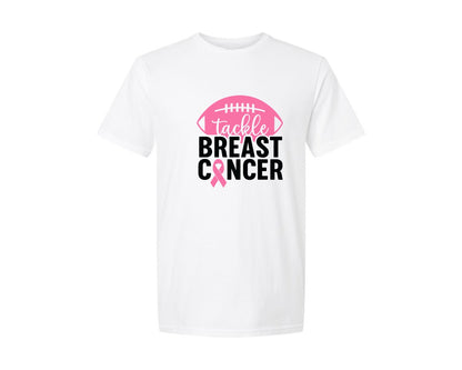 brand:Generic|color:White|Breast Cancer Awareness Football Cut Graphic T-Shirt