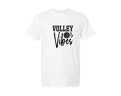 brand:Generic|color:White|Volley Vibes Volleyball Mom Graphic T-Shirt