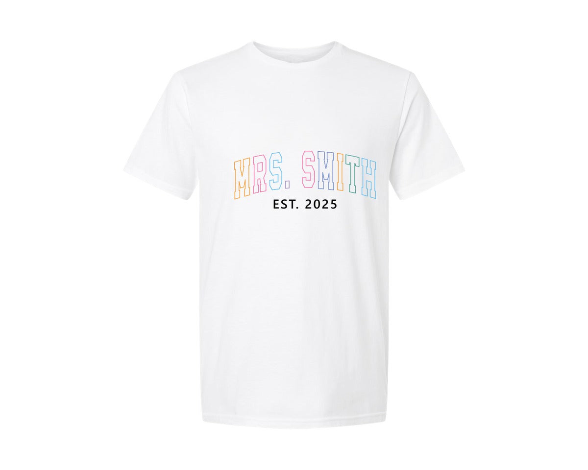 brand:Generic|color:White|Future Mrs Smith Engagement Graphic T-Shirt