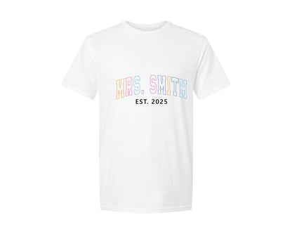 brand:Generic|color:White|Future Mrs Smith Engagement Graphic T-Shirt