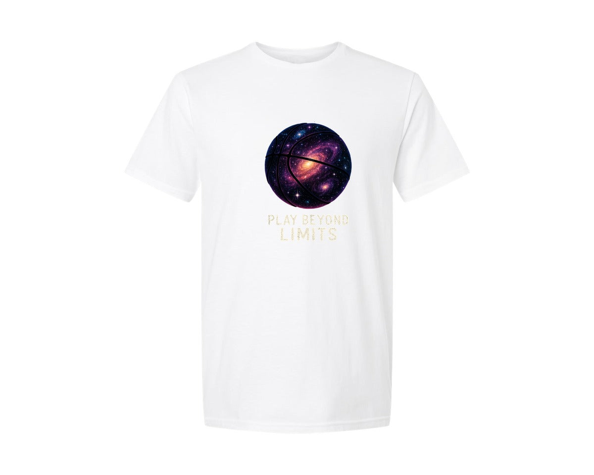 brand:Generic|color:White|Cosmic Galaxy Basketball Graphic T-Shirt