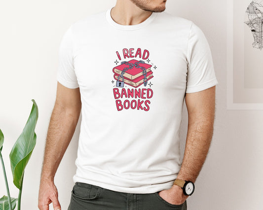 Read Banned Books Locked Stack Graphic T-Shirt