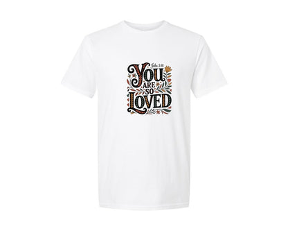 brand:Generic|color:White|Faith Floral You Are Loved Graphic T-Shirt