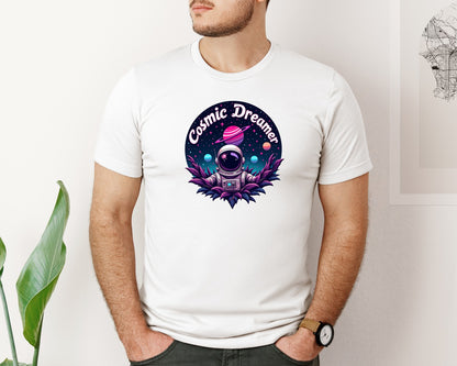 brand:Bella Canvas|color:White|Cosmic Dreamer T Shirt Design Graphic T-Shirt