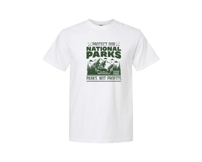 brand:Comfort Colors|color:White|Protect Our National Parks Defund Doge 2 Graphic T-Shirt
